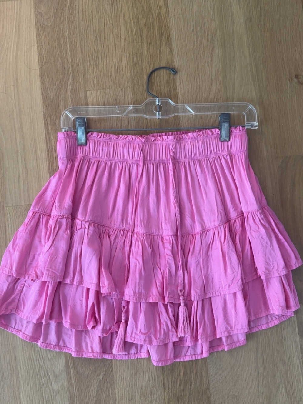 aerie Pink Tiered Ruffle Mini Skirt